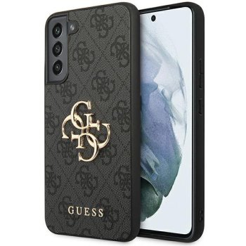 Guess 4G Big Metal Logo dėklas Samsung Galaxy S23+ telefonui, pilkas