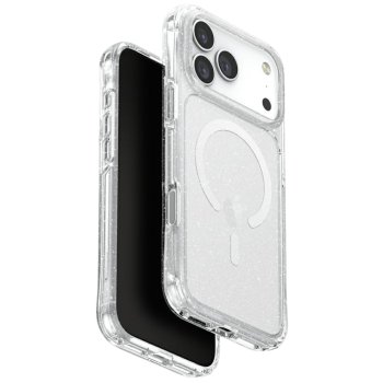 Uniq iPhone 17 Pro Max Case LifePro Xtreme Magclick Charging, Clear-Glitter