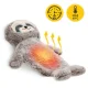 4Fizjo Kids Hot Water Bottle with Plush Sloth Cover, 0.75L, Beige