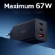 Spigen Essential EE673EU GaN įkroviklis 2xUSB-C 1xUSB-A 67W juodas