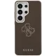 Guess Grained Big 4G Metal Logo dėklas Samsung Galaxy S26 Ultra, rudas