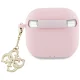 Ausinių dėklas Guess Apple AirPods 4 Silicone 4G Charm, rožinis