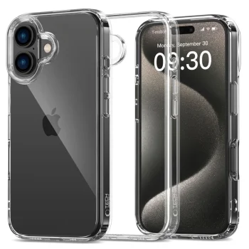 Tech-Protect FlexAir Hybrid dėklas iPhone 16 telefonui, Skaidrus