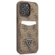 Guess 4G Triangle Logo Cardslot dėklas iPhone 13 / 13 Pro, rudas