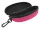 Hard Shell Glasses Case with Zipper and Clip, Pink