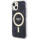 Guess Marble MagSafe dėklas, skirtas iPhone 14, juodas
