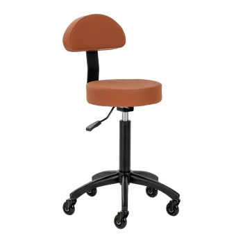 Hairdressing Stool with Backrest Gabbiano D026 Brown