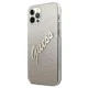 Guess iPhone 12 Pro Max dėklas Glitter Gradient Script, aukso sp.