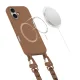 Tech-Protect iPhone 16 dėklas MagNecklace MagSafe su virvele, rudas