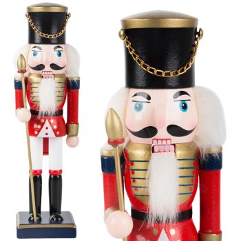 Wooden Nutcracker Christmas Decorative Figurine, 35 cm