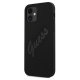 Guess dėklas iPhone 12 mini telefonui Silicone Vintage Script, juodas