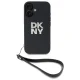 DKNY dėklas su riešo dirželiu iPhone 16 telefonui, juodas
