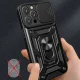 Hybrid Armor Camshield dėklas iPhone 16 Pro su kameros dangteliu ir stovu, mėlynas