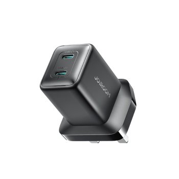 Joyroom JR-TCG17 GaN 45W tinklo įkroviklis su 2 x USB-C (UK kištukas), juodas
