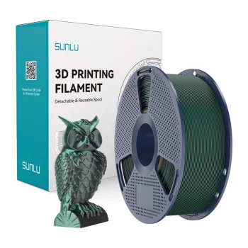 Sunlu PLA+ Silk dvispalvis 3D spausdinimo plastikas, juodas ir žalias