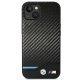 BMW dėklas iPhone 14 Plus telefonui Leather Carbon, juodas