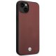 BMW iPhone 14 Case BMHCP14S22RFGR Leather Diamond Pattern Burgundy