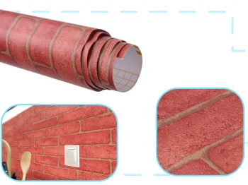 Lipni dekoratyvinė plėvelė Case 128457, plytų raštas, 1.22x50m