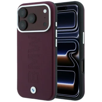 BMW Sign Centered Deboss MagSafe dėklas iPhone 17 Pro Max / 18 Pro Max, bordo