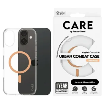 PanzerGlass iPhone 16 Plus Case CARE Flagship MagSafe, Peach