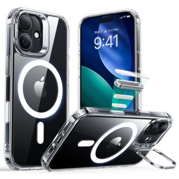 ESR Classic Hybrid Kickstand MagSafe Phone Case Cover iPhone 17 - Clear