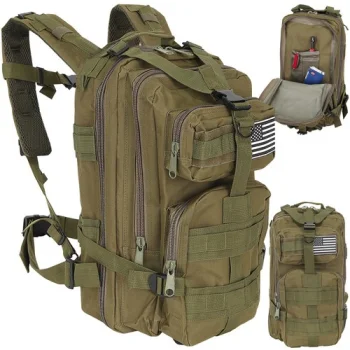 Trizand 00023243 Military Style Backpack, 26L, Green
