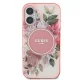 Guess dėklas iPhone 16 telefonui IML Flower & Tonal Circle MagSafe, rožinis
