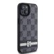 DKNY dėklas iPhone 15 / 14 / 13 telefonams Leather Checkered Mono Pattern, juodas