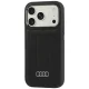 Audi Synthetic Leather MagSafe dėklas telefonui iPhone 18 Pro / 17 Pro, juodas