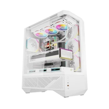 Kompiuterio korpusas Darkflash DY460 White + 4 ARGB ventiliatoriai