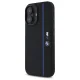 BMW dėklas iPhone 16 telefonui Silicone Hexagon Blue Line MagSafe, juodas