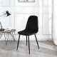 Aksominės valgomojo kėdės ModernHome J933, 4 vnt., juodos