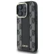 DKNY Leather Checkered Mono Pattern MagSafe dėklas iPhone 16 Pro, juodas
