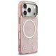 Rožinis dėklas Guess IML Peony Dot MagSafe iPhone 17 Pro telefonui