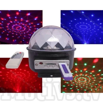 LED disko rutulys projektorius su MP3 grotuvu ir pulteliu
