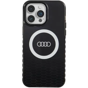 Audi dėklas iPhone 14 Pro Max telefonui IML Big Logo MagSafe, juodas