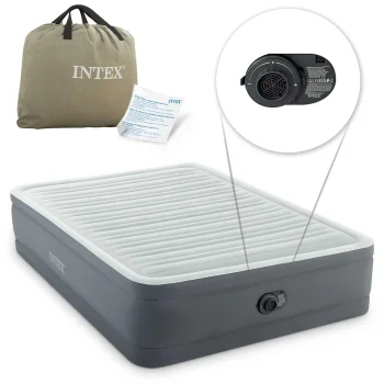 Pripučiamas dvigulis čiužinys Intex 64906ND su integruota pompa, 203x152x46 cm