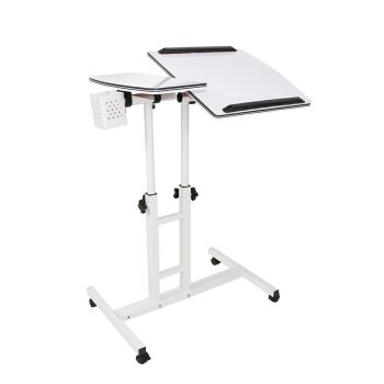 Gotel K672G2 Laptop Table on Wheels, Pearl White