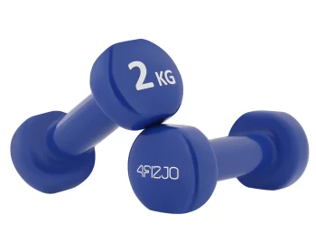 4Fizjo klasikiniai ketaus svarmenys su vinilu, 2 x 2 kg, mėlyni