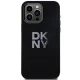 DKNY dėklas „iPhone 15 Pro“ telefonui „Liquid Silicone Metal Logo“, juodas