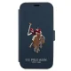 Apple iPhone 12 / 12 Pro 6.1\" US Polo Embroidery Collection Book Case Cover (USFLBKP12MPUGFLNV), Navy