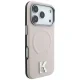 Karl Lagerfeld Grained Embossed Ring & Kameo MagSafe dėklas skirtas iPhone 18 / 17 Pro Max, smėlio sp.