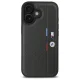 BMW dėklas skirtas iPhone 16, M Perforated Tricolor Detail Line, pilkas