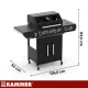 Dujinis grilis Kaminer Varen Black 4.0 3+1, 13.5kW su ketaus grotelėmis