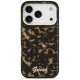 Guess IML Script Metal MagSafe dėklas iPhone 17 Pro Max telefonui, juodas / rudas