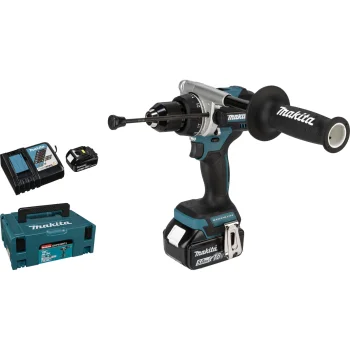 Akumuliatorinis smūginis gręžtuvas-suktuvas Makita DHP492RTJ 18V (2x 5.0 Ah, Makpac)