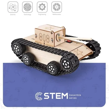 Medinis konstruktorius Elektrinis tankas, STEM edukacinis žaislas