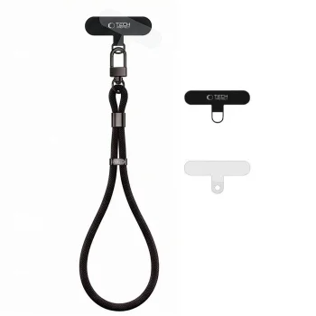 Riešo dirželis telefonui Tech-Protect C11S Rope, juodas