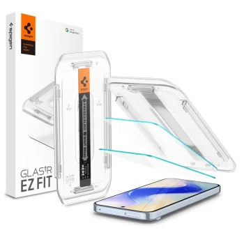 Apsauginis stiklas Spigen Glas.tR EZ Fit, skirtas Google Pixel 10 / 10 Pro / 9 / 9 Pro (2 vnt.)