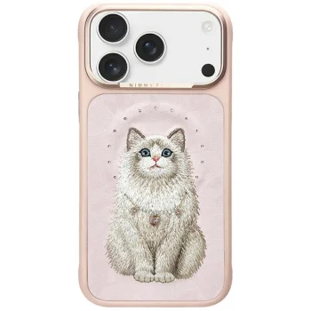 Nimmy Lucky Cat MagSafe dėklas iPhone 17 Pro telefonui, rožinis